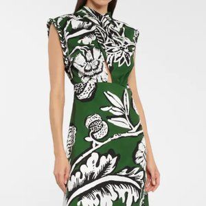 Johanna Ortiz Green and White Floral Dress